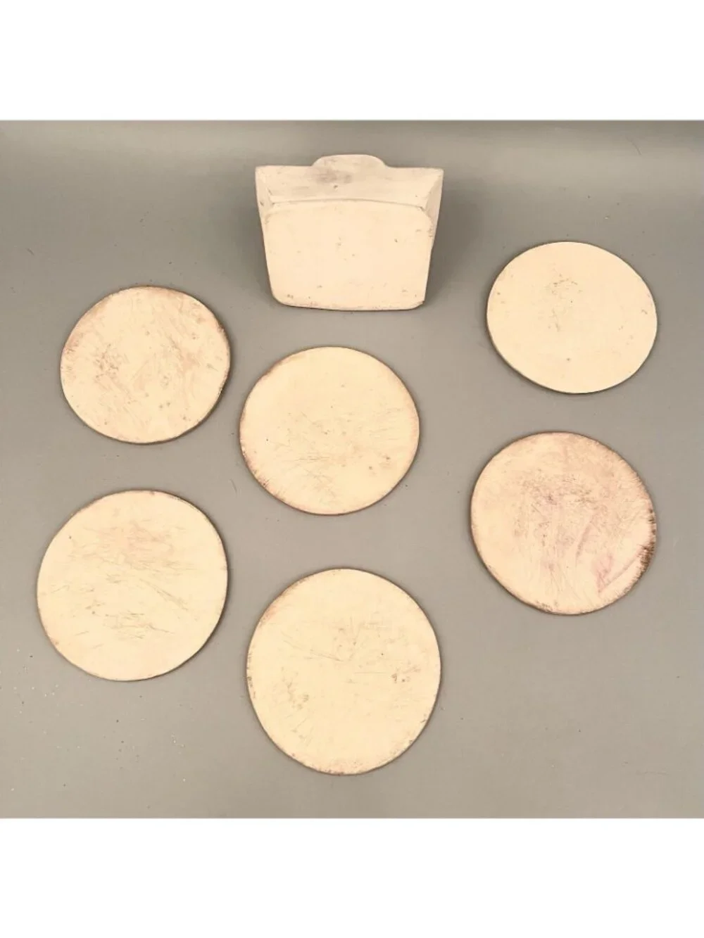 Corona Extra Beer Stoneware Coasters w/ Holder Rustic Barware Ceramic Mexico